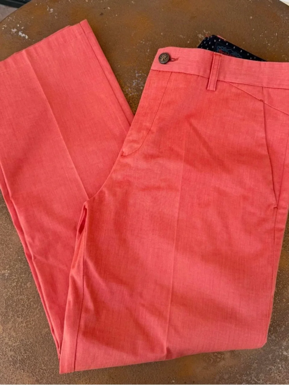 Vtg retro one in a million Coral pink chino pant trouser 33x33
